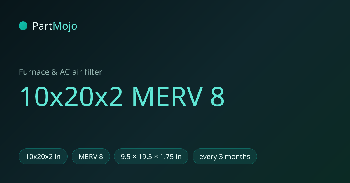 10x20x2 MERV 8 10x20x2 MERV 8 air filter