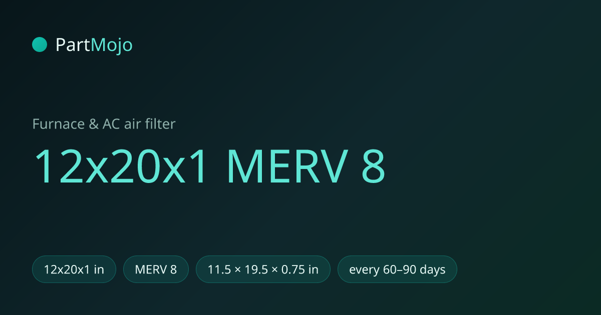 12x20x1 MERV 8 12x20x1 MERV 8 air filter