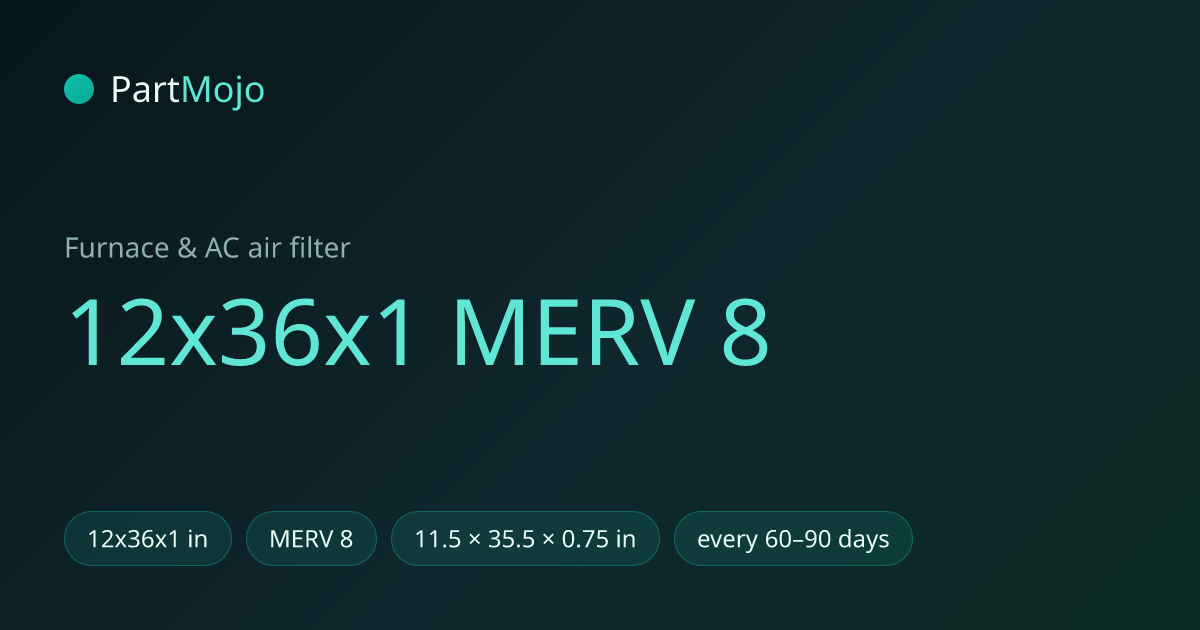 12x36x1 MERV 8 12x36x1 MERV 8 air filter