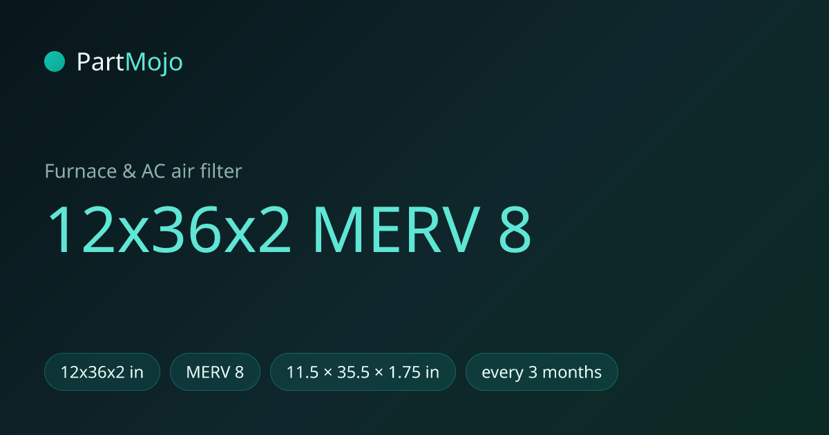 12x36x2 MERV 8 12x36x2 MERV 8 air filter