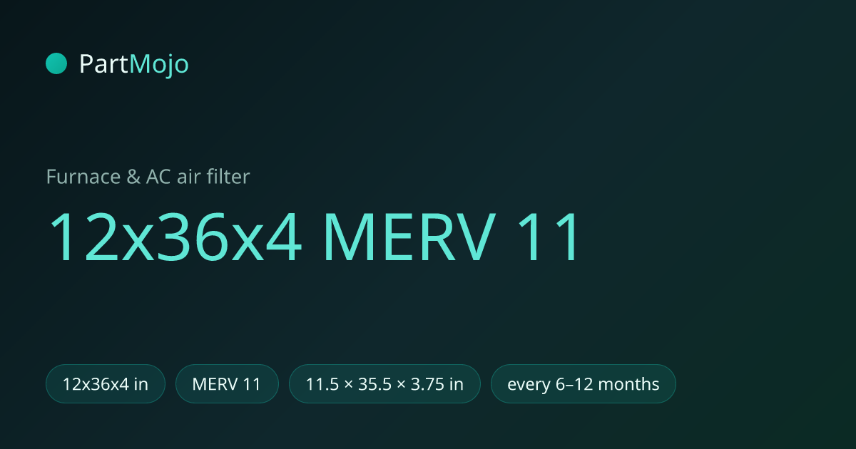 12x36x4 MERV 11 12x36x4 MERV 11 air filter