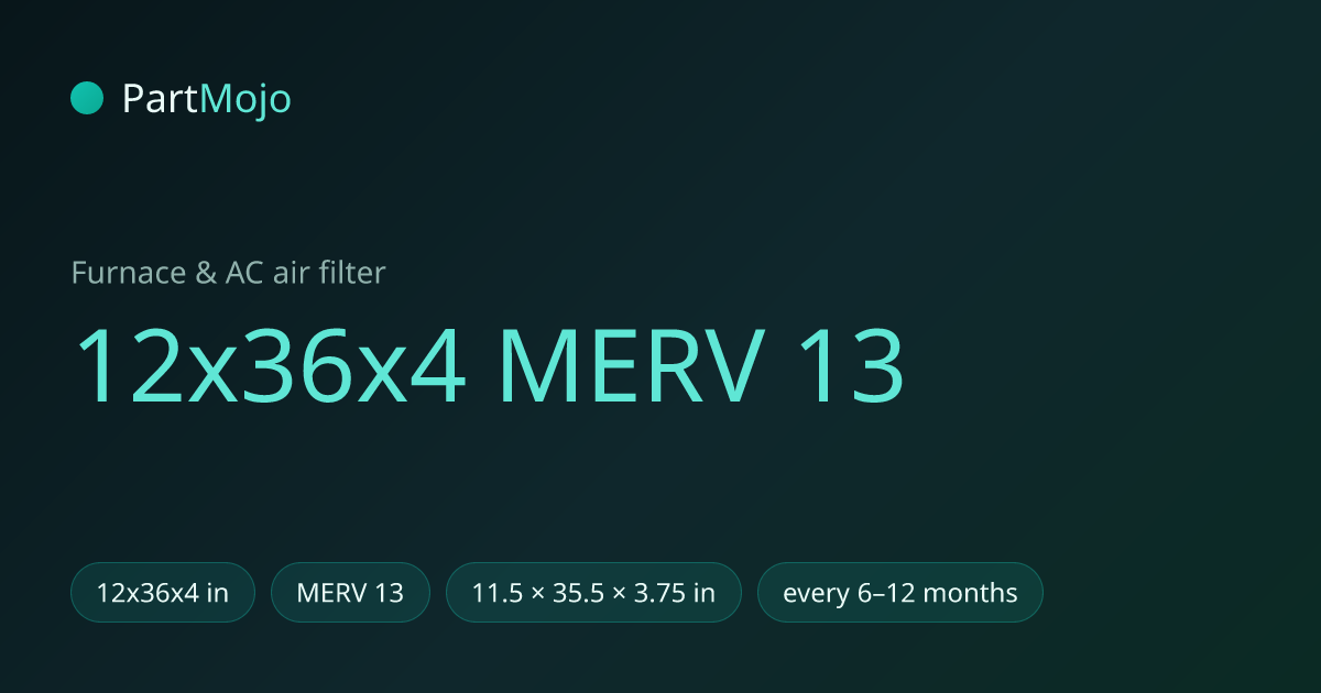 12x36x4 MERV 13 12x36x4 MERV 13 air filter