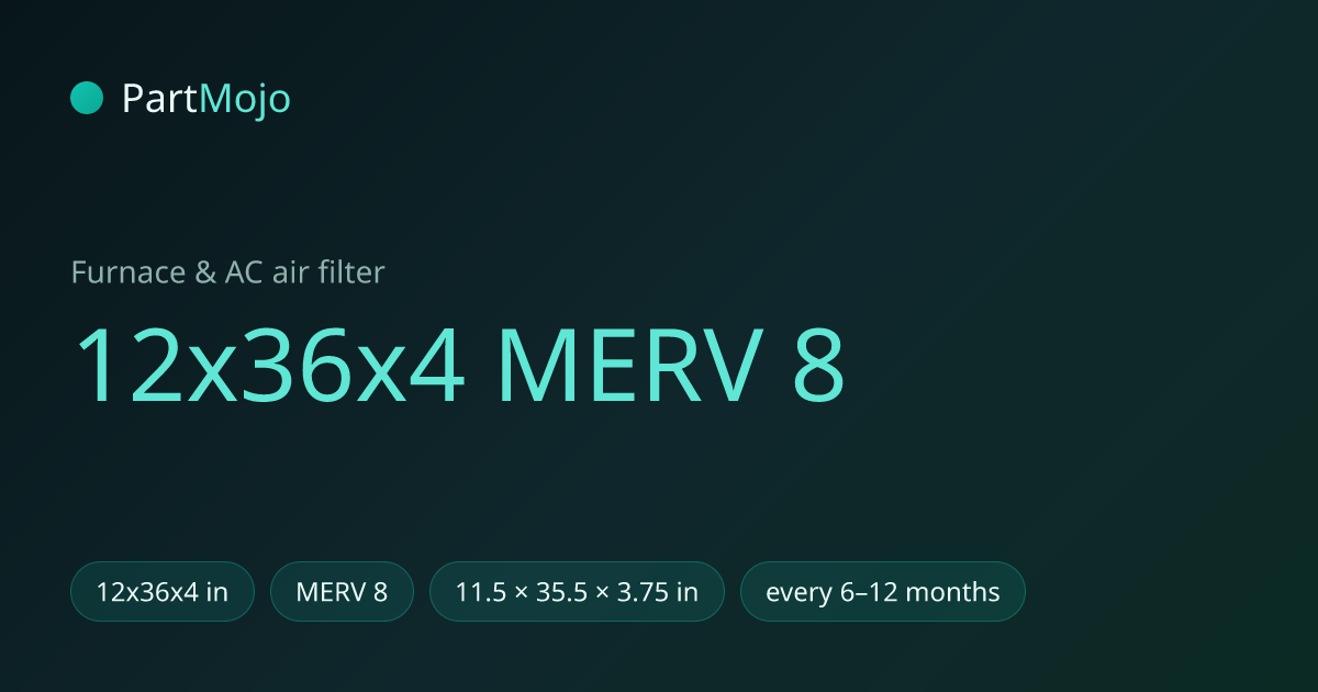 12x36x4 MERV 8 12x36x4 MERV 8 air filter