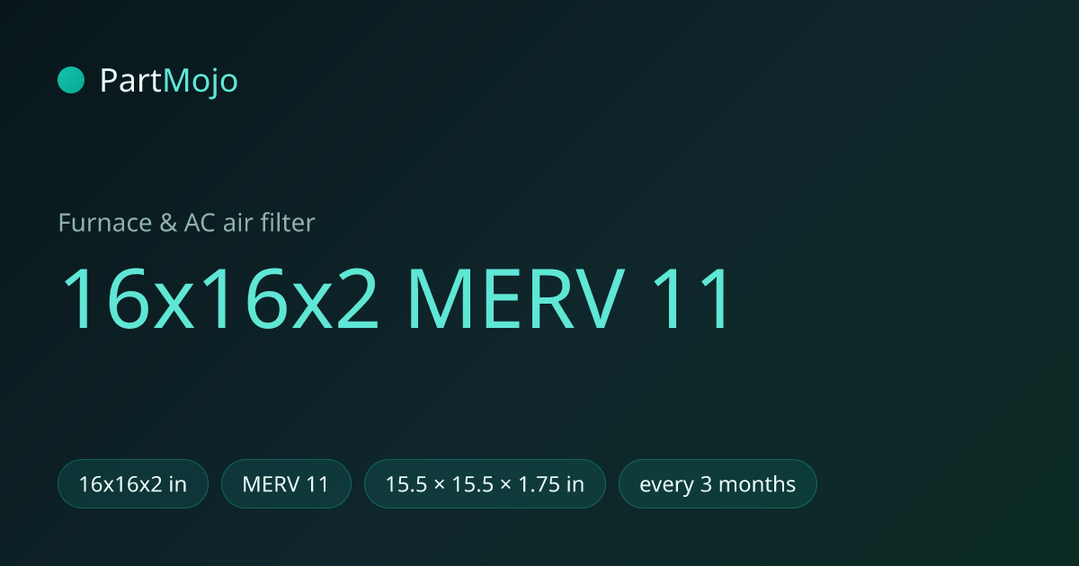 16x16x2 MERV 11 16x16x2 MERV 11 air filter