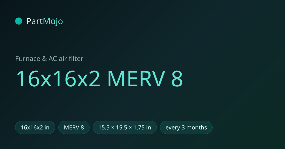 16x16x2 MERV 8 16x16x2 MERV 8 air filter