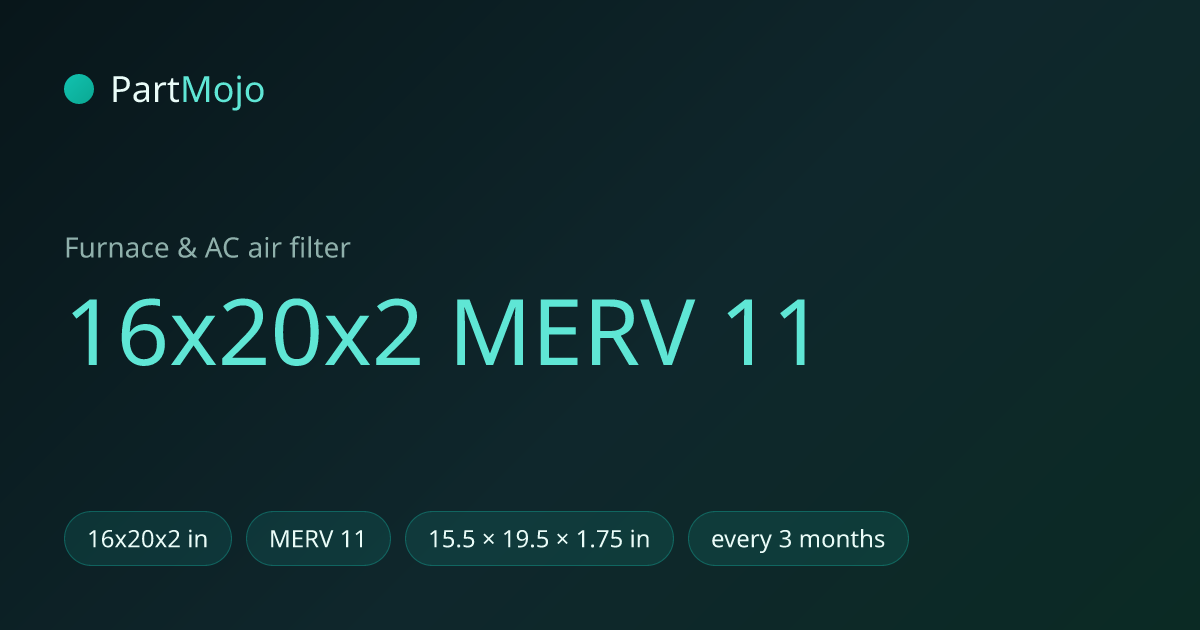 16x20x2 MERV 11 16x20x2 MERV 11 air filter