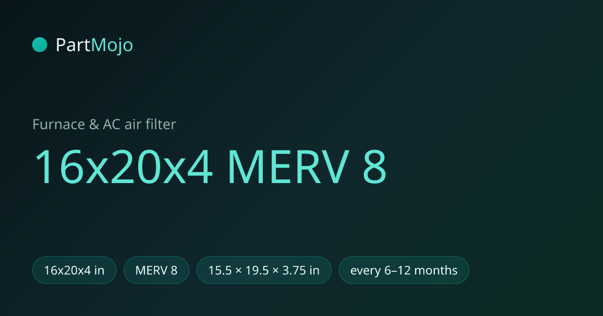 16x20x4 MERV 8 16x20x4 MERV 8 air filter