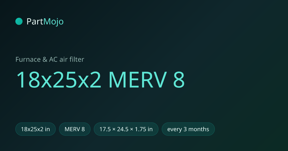 18x25x2 MERV 8 18x25x2 MERV 8 air filter