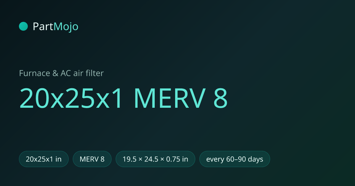 20x25x1 MERV 8 20x25x1 MERV 8 air filter