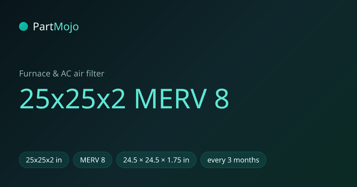 25x25x2 MERV 8 25x25x2 MERV 8 air filter